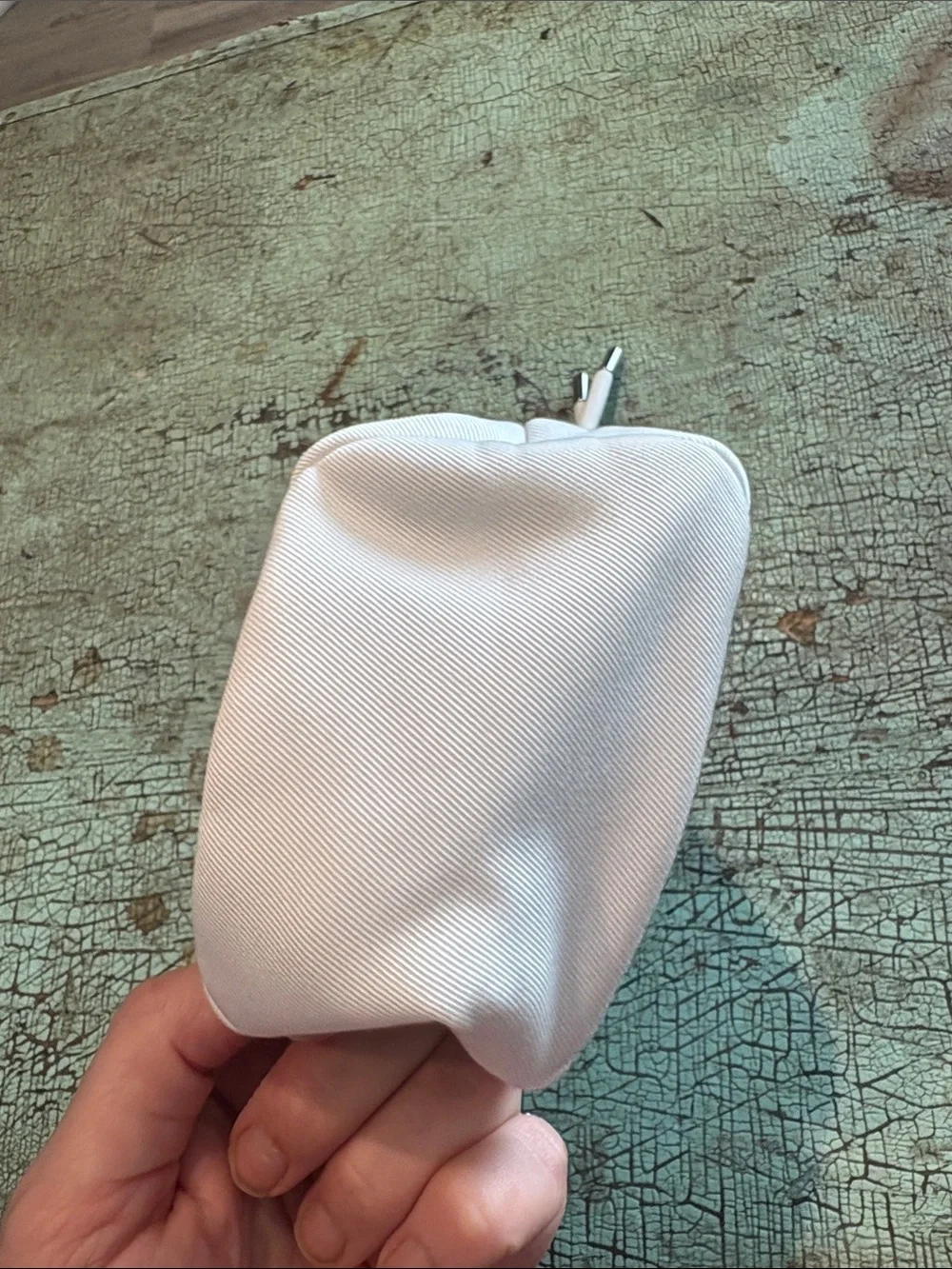 Dior Beauty White Embroidered Drawstring Cosmetic Pouch Bag